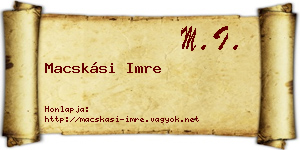 Macskási Imre névjegykártya