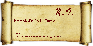 Macskási Imre névjegykártya